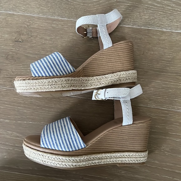 NWOT Sperry Womens Fairwater Leather Striped Wedge Sandals - Picture 5 of 9